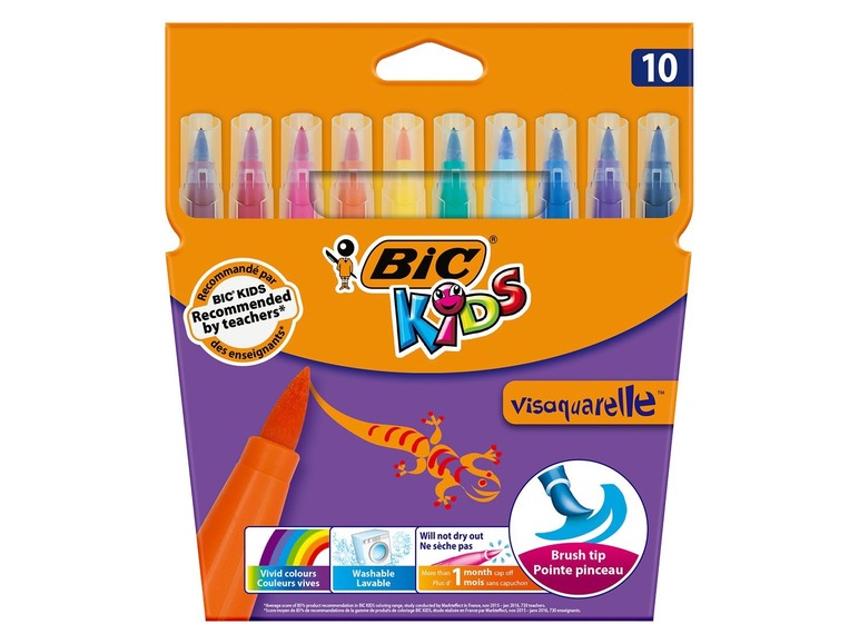 Gehe zu Vollbildansicht: BIC Kids Visaquarelle Pinsel- / Fasermaler - Bild 1