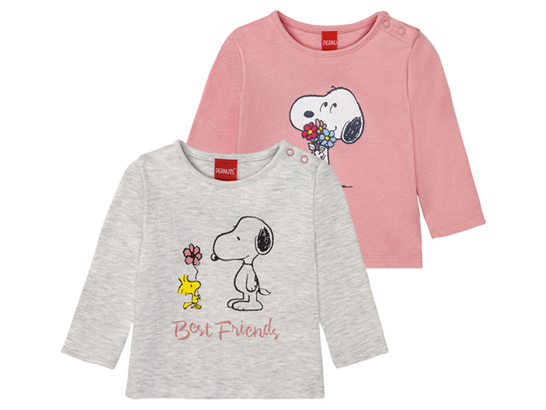 Zwei Langarmshirts mit Snoopy und Woodstock von Peanuts.