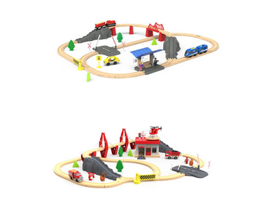 Playtive Eisenbahn-Set, aus Echtholz