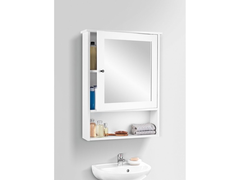 Gehe zu Vollbildansicht: LIVARNO LIVING® Spiegelschrank, mit höhenverstellbarem Einlegeboden, Metallgriffe, kratzfest - Bild 8