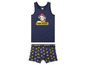 Ein blaues Tanktop und Boxershorts mit Paw Patrol-Druck.