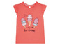 Rosa T-Shirt mit Eis am Stiel und Eiswaffel-Motiv.