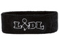 Schwarzes Sportarmband mit Lidl-Logo.