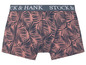 Ein Paar rosa Boxershorts mit Palmblatt-Print von CK & Hank Stock &.