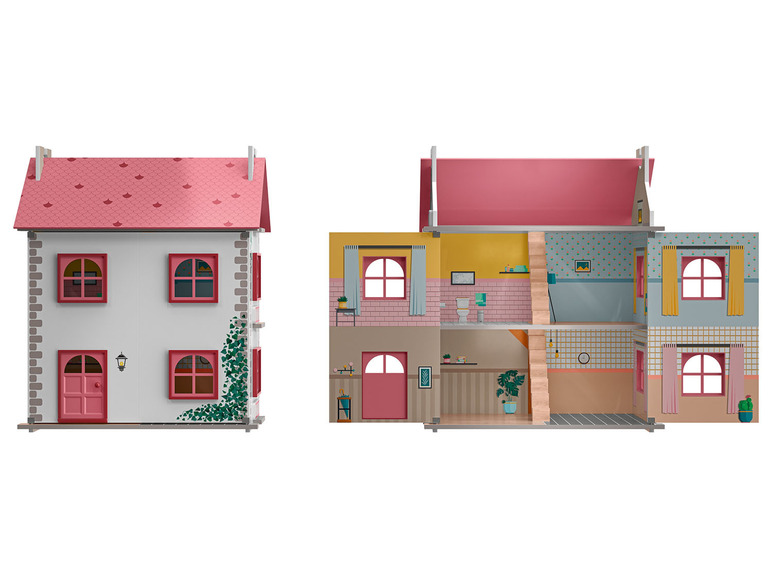 Gehe zu Vollbildansicht: Playtive Holz Puppenhaus Cabinet, drei Etagen - Bild 18
