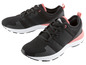 Schwarze Laufschuhe mit rosafarbenen Akzenten