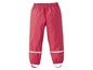 Rosa Regenhose für Kinder mit reflektierenden Streifen.
