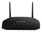 Schwarzer drahtloser Router von Netgear mit zwei Antennen.