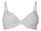 Ein grauer BH mit gepolsterten Cups.