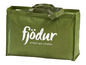Grüne Fjodor Einkaufstasche mit weißem Logo.