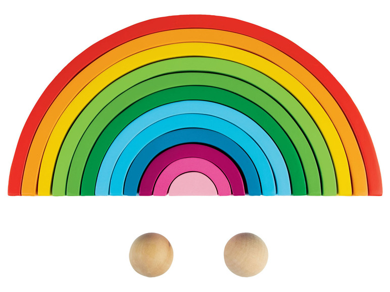 Gehe zu Vollbildansicht: Playtive Holz Spielzeug Montessori, regenbogenfarben - Bild 4