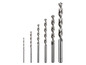 Ein Satz mit sechs verschiedenen Bohrer.
