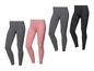 Drei Paar Leggings in Grau, Rosa und Schwarz