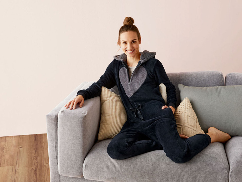 Damen Jumpsuit Plüsch, leger geschnitten
