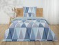 Blaue Bettwäsche mit geometrischem Muster