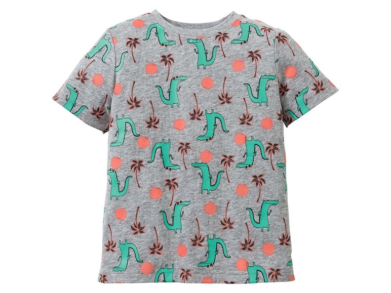 Gehe zu Vollbildansicht: LUPILU® Kleinkinder T-Shirt Jungen, 2 Stück, eins mit Krokodil-Print, aus reiner Baumwolle - Bild 3