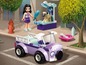 LEGO Friends Set mit einem Auto, einer Tierklinik und einer Figur.