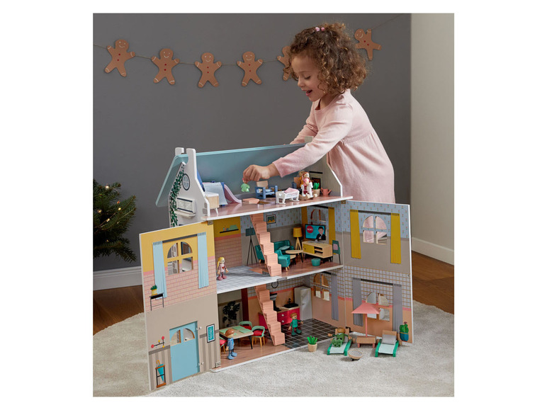 Gehe zu Vollbildansicht: Playtive Holz Puppenhaus Cabinet, drei Etagen - Bild 12