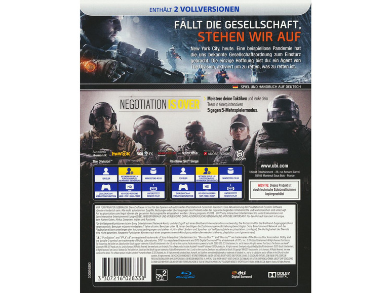 Gehe zu Vollbildansicht: Ubisoft Tom Clancy's Rainbow Six: Siege & The Division - Konsole PS4 - Bild 2