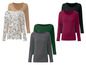 Langarmshirts für Damen in verschiedenen Farben und Mustern, darunter eines mit Blumenmuster.