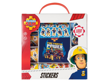 und Stickerblock Feuerwehrmann Sam Stickerbox mit über 1000 verschiedenen Motiven von Fireman Sam mit coolen Zeichen