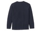 Ein dunkelblaues Langarmshirt mit Rundhalsausschnitt.