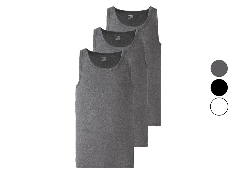 Drei graue Tanktops von Livergy.