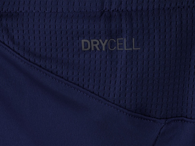Nahaufnahme einer dunkelblauen Sporthose mit DryCELL-Technologie.