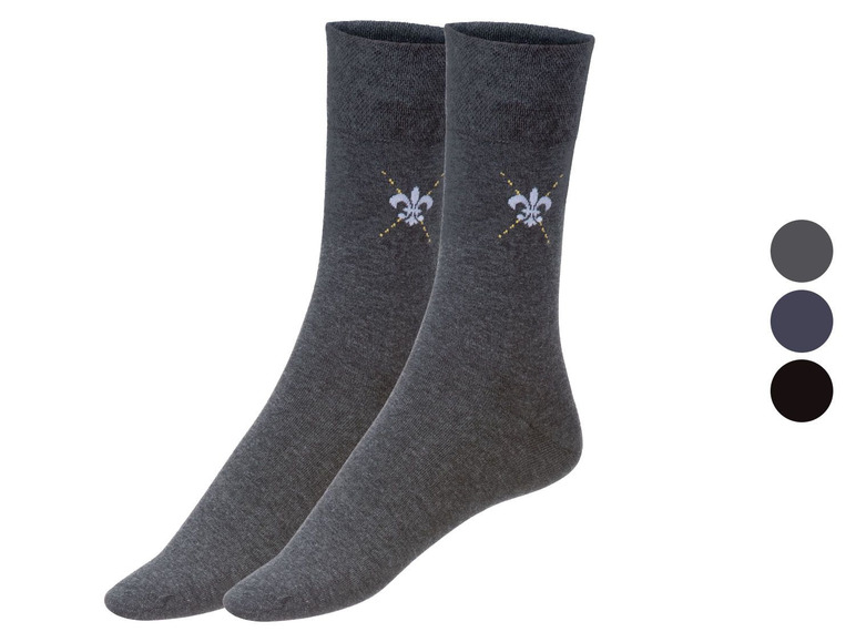 Gehe zu Vollbildansicht: LIVERGY® Socken Herren, 2 Paar, mit breitem Komfortbund - Bild 1