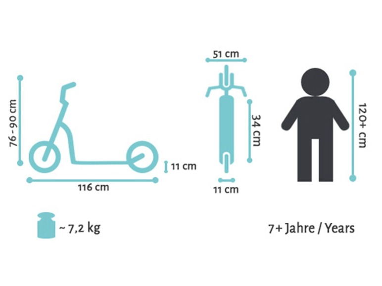 Gehe zu Vollbildansicht: Star Trademarks Kinderscooter 12, kindgerechter Bremsgriff und rutschfestes Trittbrett - Bild 9