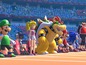 Mario, Peach, Bowser und Sonic stehen in den Startlöchern für einen Sprint bei den Olympischen Spielen.