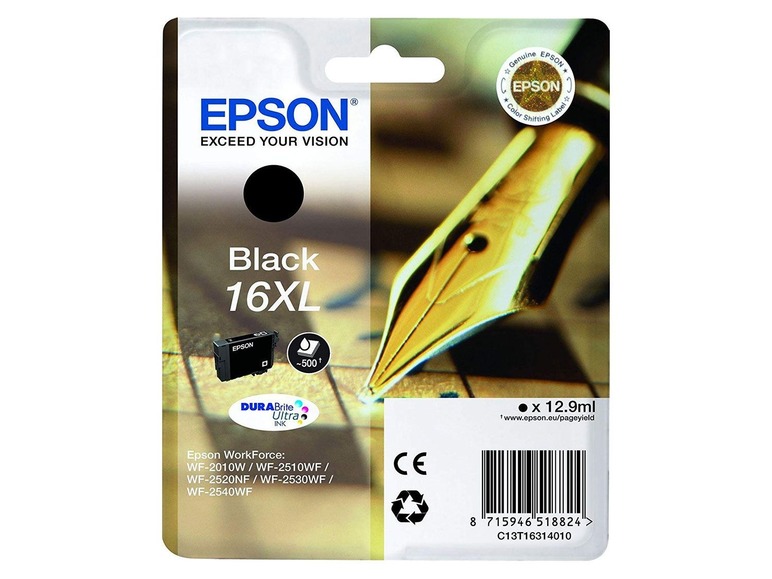 Gehe zu Vollbildansicht: EPSON Epson 16 XL Füller Tintenpatrone Schwarz, C13T16314012 - Bild 1