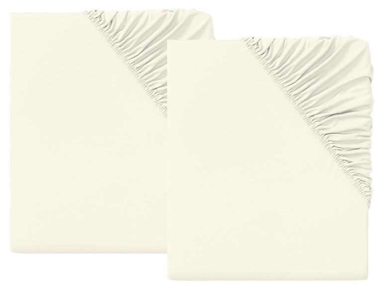 Gehe zu Vollbildansicht: MERADISO® Satin Spannbettlaken, 2 Stück, 90-100 x 200 cm, aus reiner Baumwolle - Bild 2