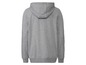 Ein grauer Hoodie mit Kapuze.