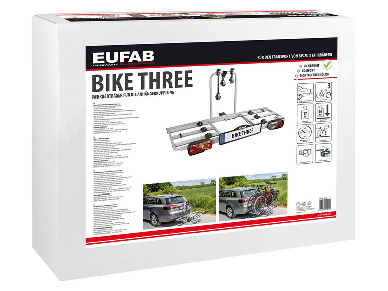 Gehe zu Vollbildansicht: EUFAB Heckträger »Bike Three«, für 3 Räder, 50 kg Belastbarkeit, aus Stahl - Bild 6