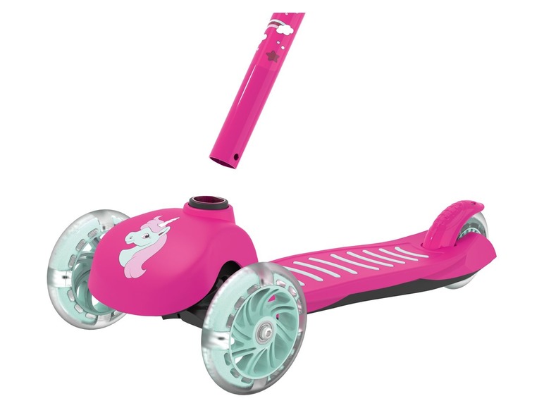 Gehe zu Vollbildansicht: Playtive JUNIOR PLAYTIVE® JUNIOR Kinder Scooter, mit LED-Rollen, Hinterrad-Reibungsbremse, ab 3 Jahren - Bild 4