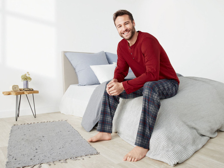 Gehe zu Vollbildansicht: LIVERGY® Herren Pyjama lang, leger geschnitten, mit Baumwolle - Bild 11