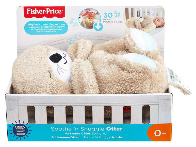 Fisher-Price Soothe 'n Snuggle Otter, ein Plüschtier mit rhythmischem Atmen für Babys.