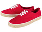 Rote Canvas-Sneaker mit Jutesohle