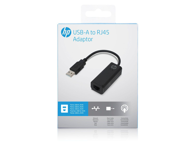 Gehe zu Vollbildansicht: HP Netzwerk Adapter USB A auf RJ45 0,1m, schwarz - Bild 4