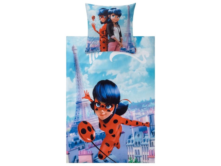 Bettwäsche mit Miraculous Ladybug Motiv.