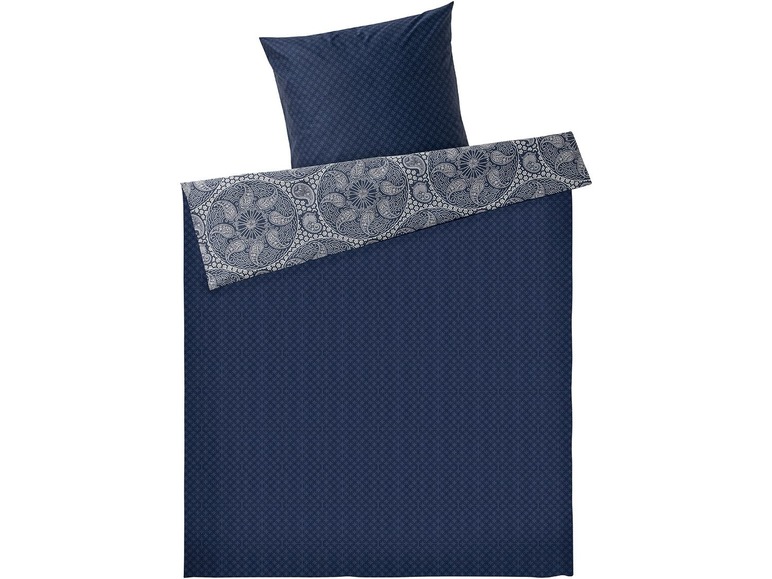 Gehe zu Vollbildansicht: MERADISO® Satin Bettwäsche, 135x200 cm, zum Wenden, mit Reißverschluss, aus Baumwolle - Bild 3