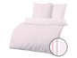Rosafarbenes Bettwäsche-Set mit Streifen.