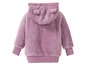 Lilafarbener Fleece-Hoodie für Babys.