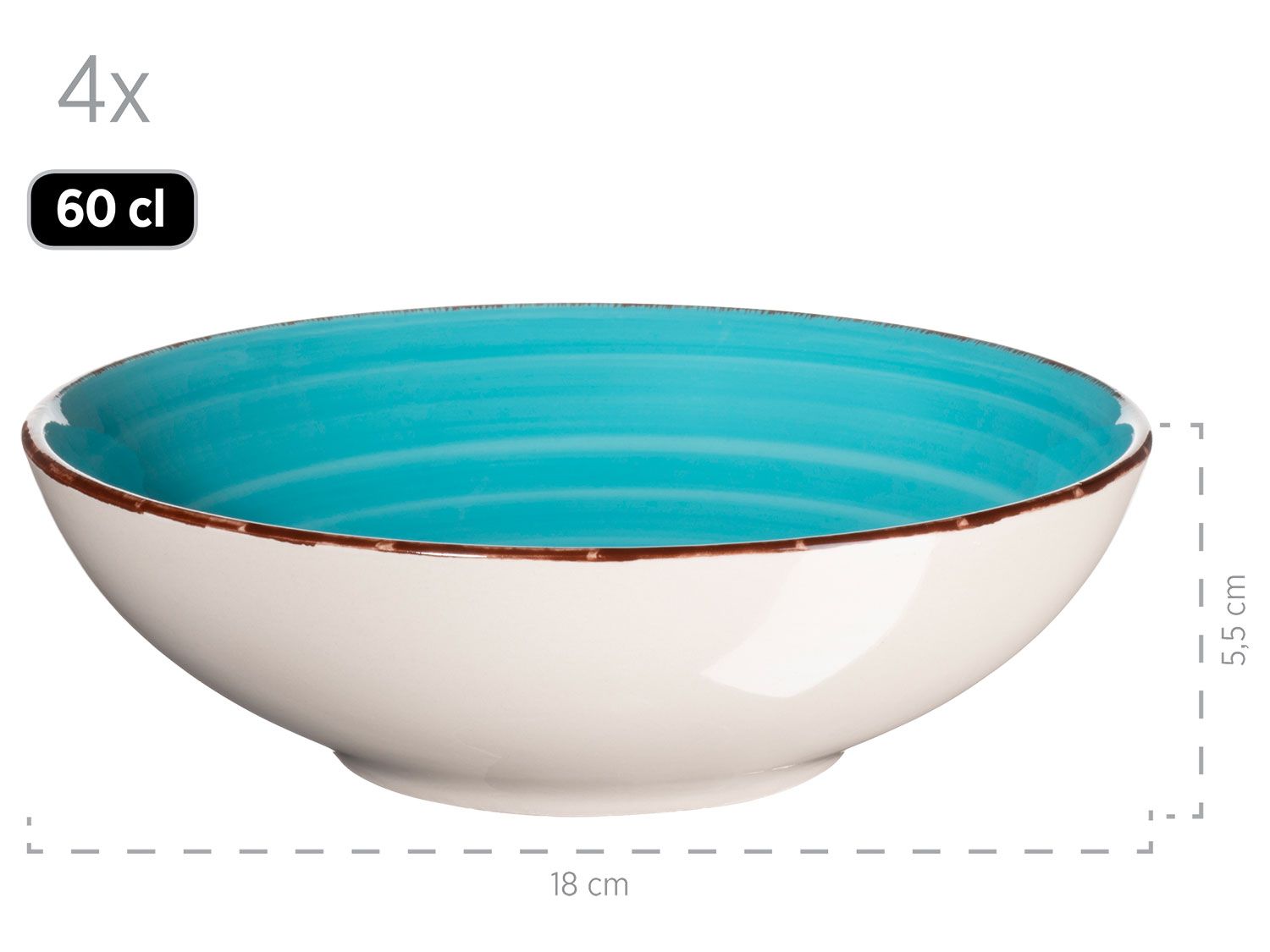 Thumbnail - MÄSER Serie Lumaca, Kombiservice 16-tlg, Keramik Geschirr-Set (Laguna, Rauchblau, Koralle)