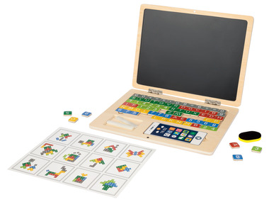 PLAYTIVE Holzlaptop aus Echtholz Holz Kinderlaptop Kinder Laptop 84-teilig NEU 