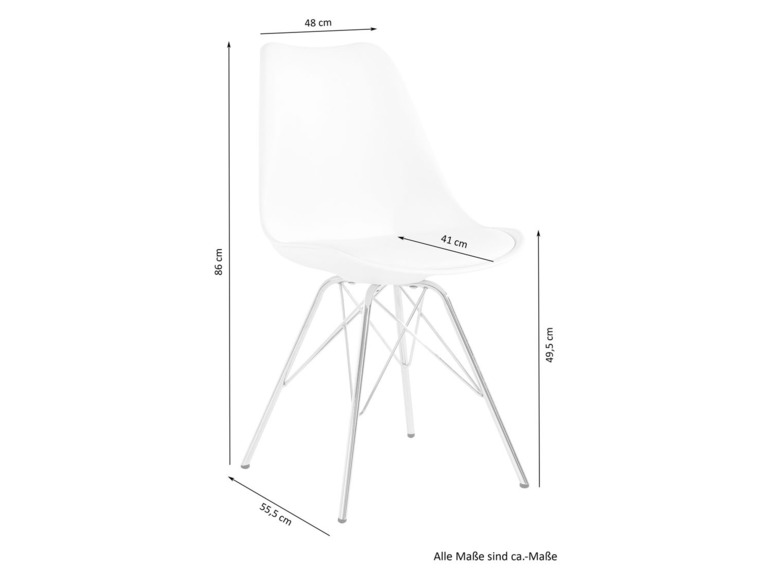 Gehe zu Vollbildansicht: byLIVING Stuhl Usha, 2 Stück, mit geschwungener Sitzschale - Bild 7