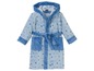 Blauer Kinderbademantel mit Sternenmuster.