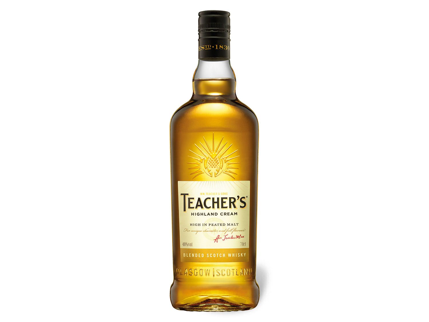 Teacher’s Highland Cream Blended Scotch Whisky 40% Vol | 05010093259006
