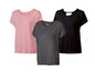 Drei T-Shirts der Marke 'Livit' in rosa, grau und schwarz.